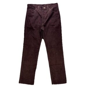 Vintage Wrangler Pants Mens 33x32 Brown Corduroy Western Country 70s Made in USA